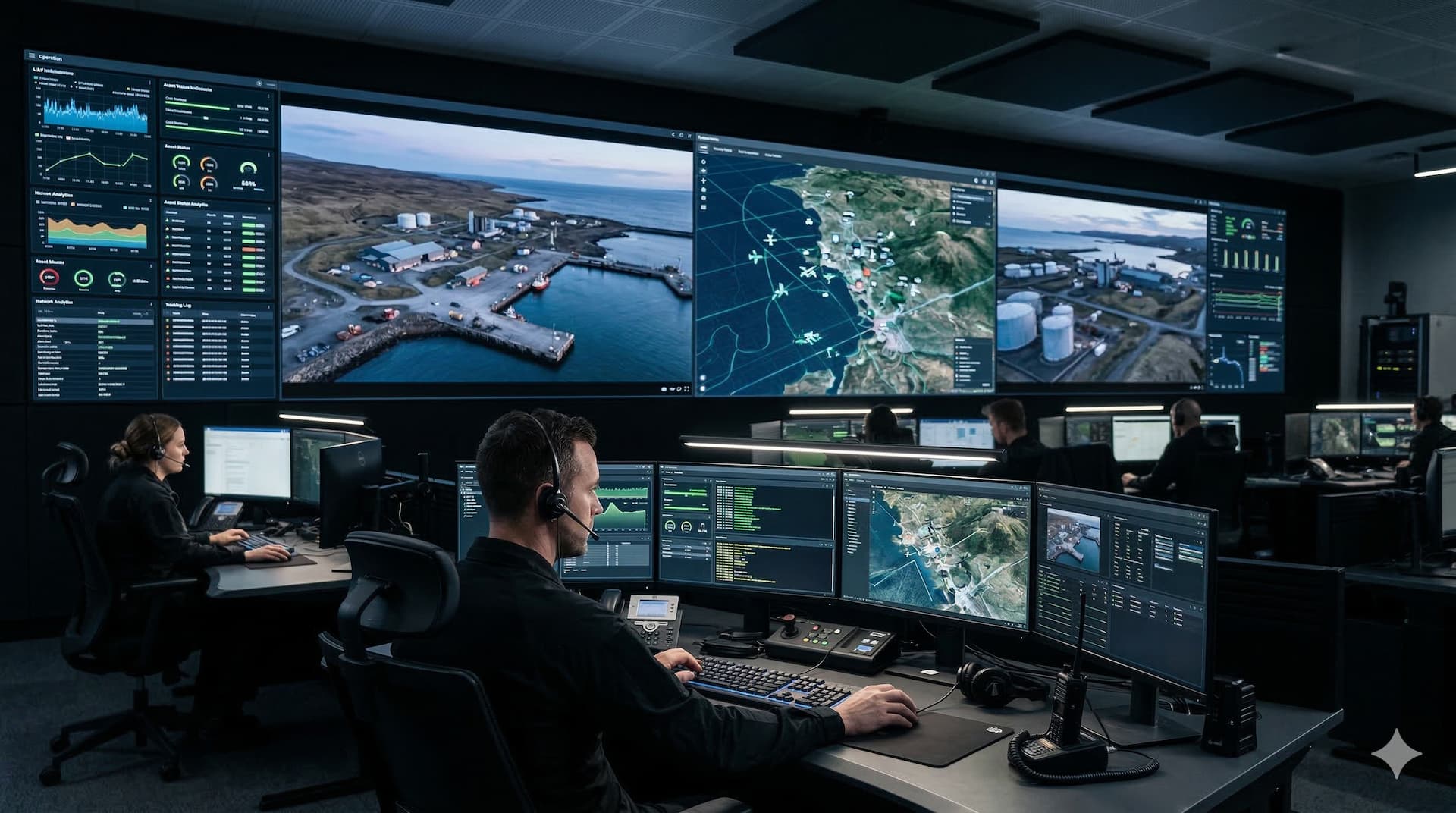 Counter-drone defense system radar and AI analytics